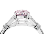 White gold Fancy Pink Oval  Brilliant Solitaire with Pave Band and Four-Prong Setting_24