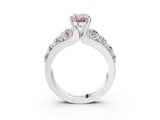 White gold Fancy Pink Oval  Brilliant Solitaire with Side Stones on a Pave Band and Four-Prong Setting_39