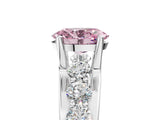 White gold Fancy Pink Oval  Brilliant Solitaire with Side Stones on a Pave Band and Four-Prong Setting_41