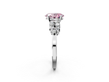 White gold Fancy Pink Oval  Cluster Diamond Engagement Ring with Pavé Band and Four-Prong Setting_67