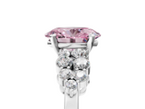 White gold Fancy Pink Oval  Cluster Diamond Engagement Ring with Pavé Band and Four-Prong Setting_70