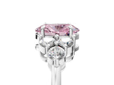 White gold Fancy Pink Oval Cut Brilliant Diamond Cluster Accent Solitaire Ring with Prong Setting_29