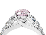 White gold Fancy Pink Oval Cut Brilliant Diamond Pavé Band with Six-Prong Setting_16
