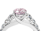 White gold Fancy Pink Oval Cut Brilliant Diamond Pavé Band with Six-Prong Setting_16