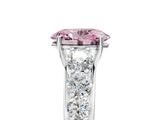 White gold Fancy Pink Oval Cut Brilliant Diamond Pavé Band with Six-Prong Setting_17