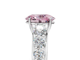 White gold Fancy Pink Oval Cut Brilliant Diamond Pavé Band with Six-Prong Setting_17