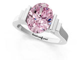 White gold Fancy Pink Oval Cut Brilliant Solitaire Diamond Ring with Channel Set Band and Bar Prong Setting_1