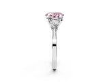 White gold Fancy Pink Oval Cut Brilliant Three-Stone Diamond Ring with Pavé Band and Four-Prong Setting_17