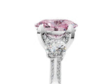 White gold Fancy Pink Oval Cut Brilliant Three-Stone Diamond Ring with Pavé Band and Four-Prong Setting_20