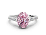 White gold Fancy Pink Oval  Cut Cathedral Pave Diamond Engagement Ring with Six-Prong Setting_32