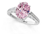 White gold Fancy Pink Oval  Cut Cathedral Pave Diamond Engagement Ring with Six-Prong Setting_33
