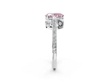 White gold Fancy Pink Oval  Cut Cathedral Pave Diamond Engagement Ring with Six-Prong Setting_34