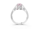 White gold Fancy Pink Oval  Cut Cathedral Pave Diamond Engagement Ring with Six-Prong Setting_35
