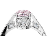 White gold Fancy Pink Oval  Cut Cathedral Pave Diamond Engagement Ring with Six-Prong Setting_36