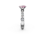 White gold Fancy Pink Oval  Cut Channel Set Diamond Engagement Ring with Four-Prong Setting_220