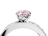 White gold Fancy Pink Oval  Cut Channel Set Diamond Engagement Ring with Four-Prong Setting_222