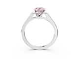 White gold Fancy Pink Oval  Cut Channel Set Solitaire Engagement Ring with Four-Prong Setting_245