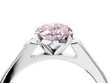 White gold Fancy Pink Oval  Cut Channel Set Solitaire Engagement Ring with Four-Prong Setting_246