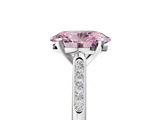 White gold Fancy Pink Oval  Cut Channel Set Solitaire Engagement Ring with Four-Prong Setting_247