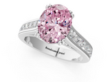 White gold Fancy Pink Oval  Cut Channel Set Solitaire Engagement Ring with Prong Setting_20