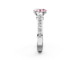 White gold Fancy Pink Oval  Cut Channel Set Solitaire Engagement Ring with Prong Setting_21