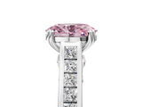 White gold Fancy Pink Oval  Cut Channel Set Solitaire Engagement Ring with Prong Setting_25