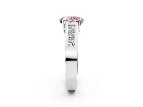 White gold Fancy Pink Oval Cut Cut Channel Set Solitaire Ring with Four-Prong Setting_14