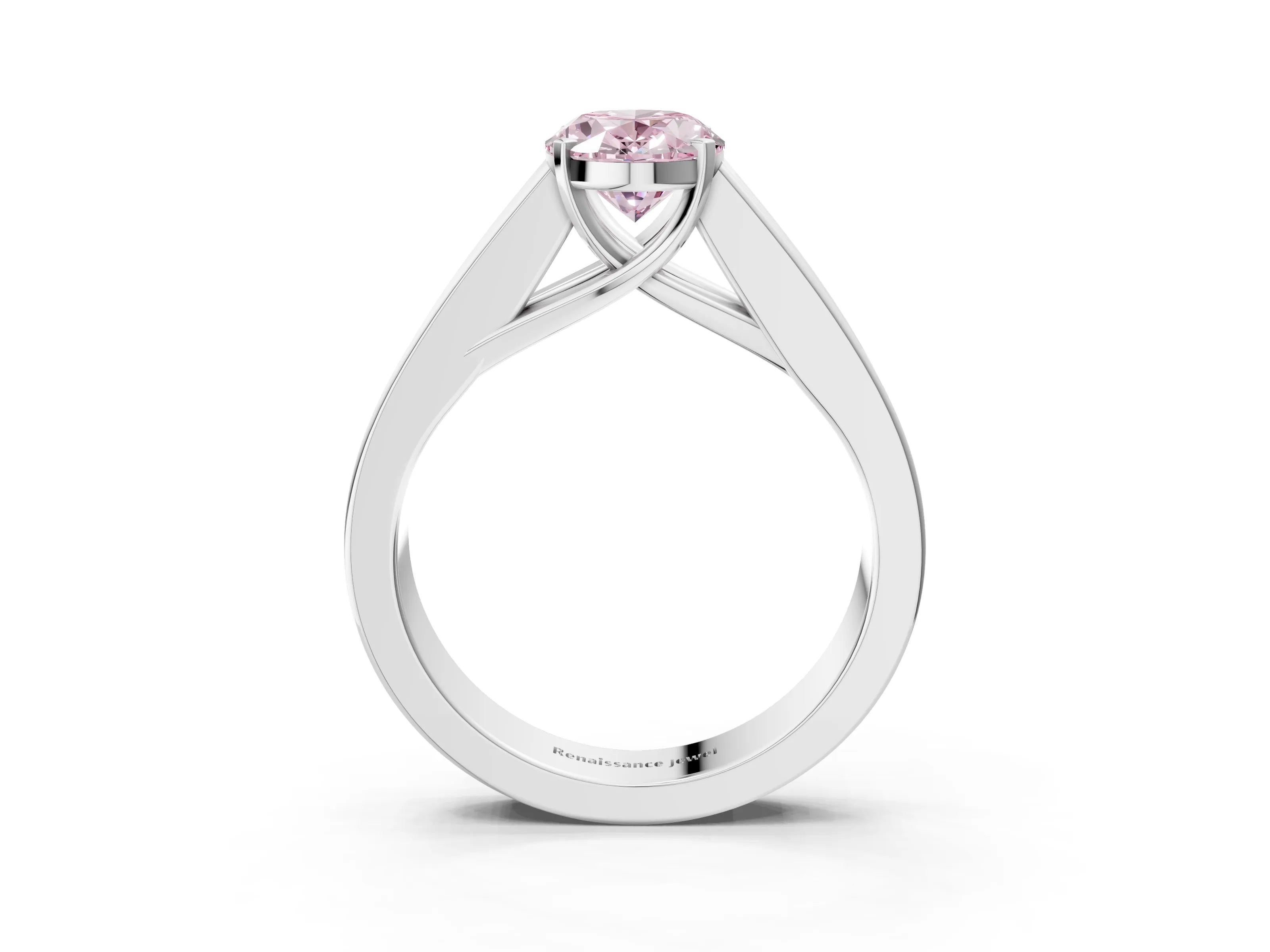 White gold Fancy Pink Oval Cut Cut Channel Set Solitaire Ring with Four-Prong Setting_15