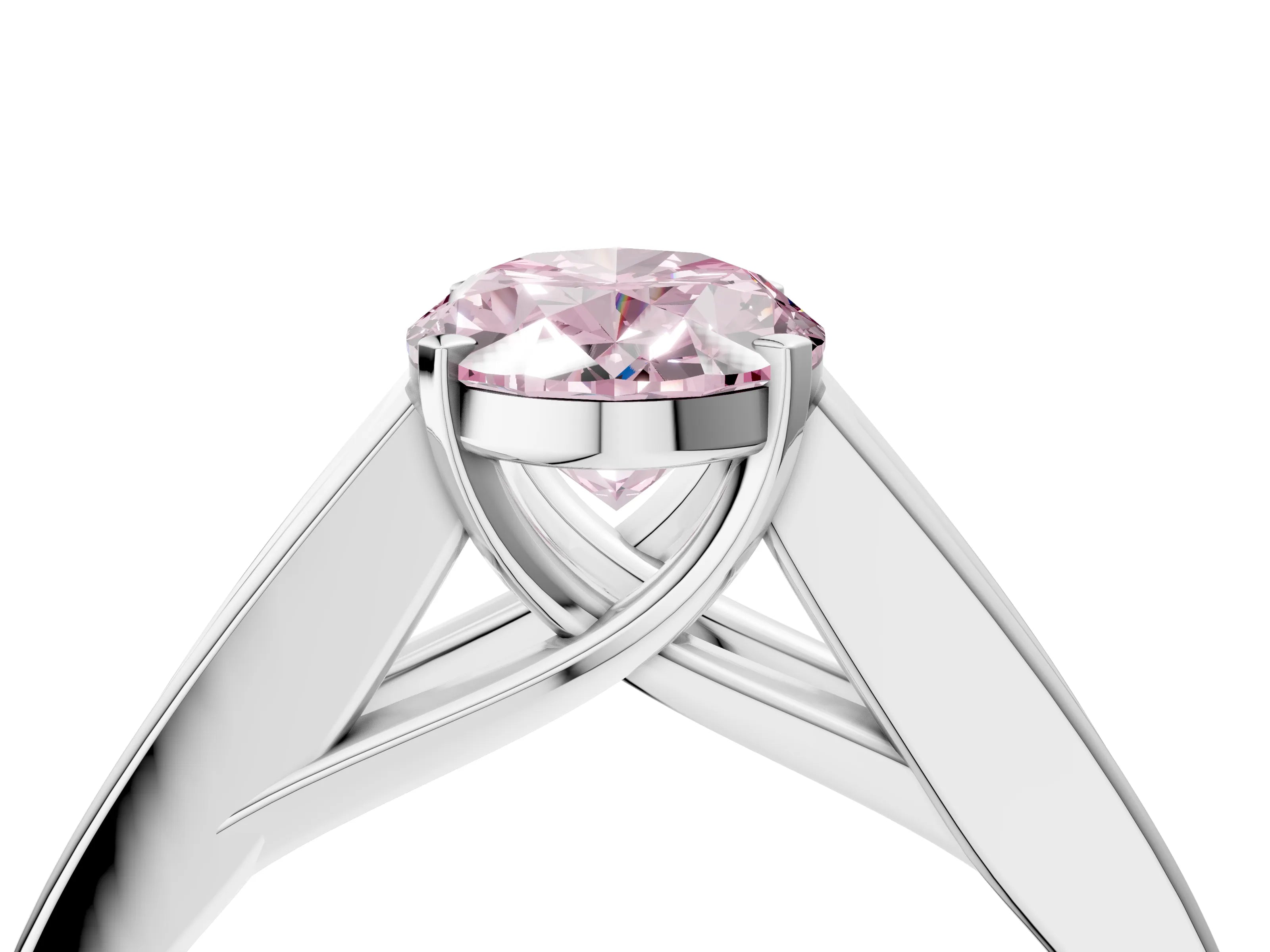 White gold Fancy Pink Oval Cut Cut Channel Set Solitaire Ring with Four-Prong Setting_16