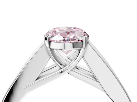 White gold Fancy Pink Oval Cut Cut Channel Set Solitaire Ring with Four-Prong Setting_16