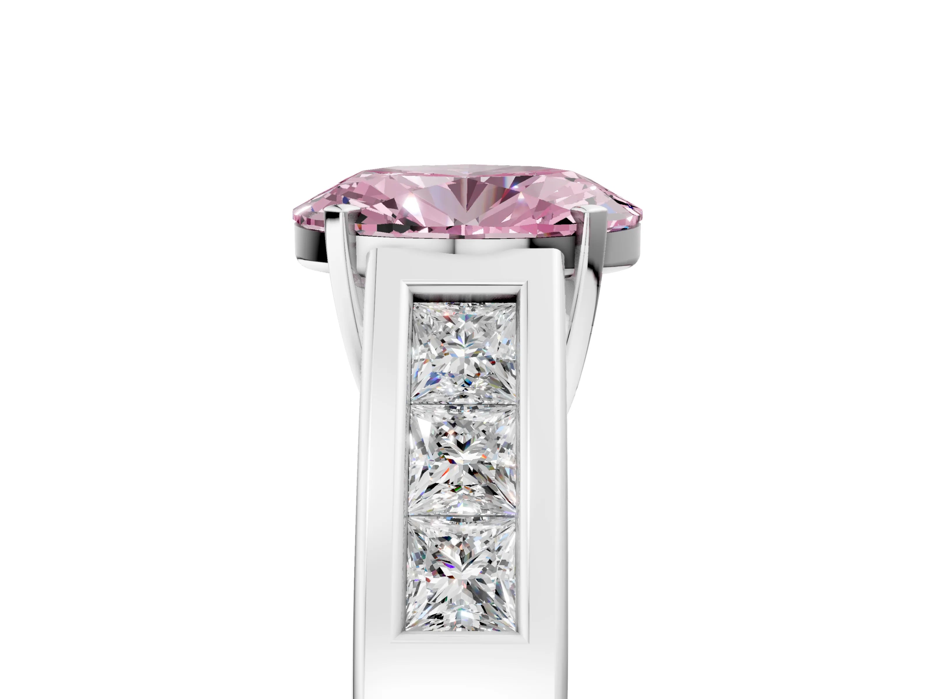 White gold Fancy Pink Oval Cut Cut Channel Set Solitaire Ring with Four-Prong Setting_17