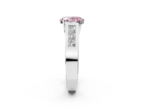 White gold Fancy Pink Oval Cut Cut Channel Set Solitaire Ring with Four-Prong Setting_2