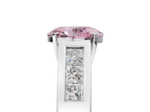White gold Fancy Pink Oval Cut Cut Channel Set Solitaire Ring with Four-Prong Setting_5