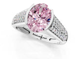 White gold Fancy Pink Oval Cut Cut Diamond Channel Set Pave Band with Tension Prong Setting_1