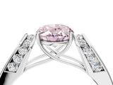 White gold Fancy Pink Oval Cut Cut Diamond Channel Set Solitaire Ring with Four-Prong Setting_112