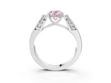 White gold Fancy Pink Oval Cut Cut Diamond Channel Set Solitaire Ring with Four-Prong Setting_147