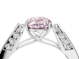 White gold Fancy Pink Oval Cut Cut Diamond Channel Set Solitaire Ring with Four-Prong Setting_148