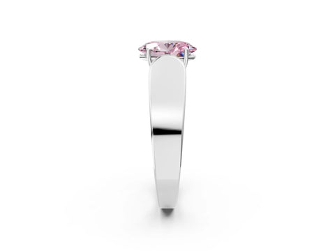 White gold Fancy Pink Oval Cut Cut Diamond Channel Set Solitaire Ring with Four-Prong Setting_26