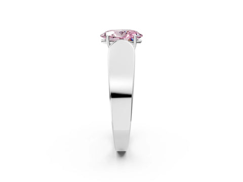 White gold Fancy Pink Oval Cut Cut Diamond Channel Set Solitaire Ring with Four-Prong Setting_2