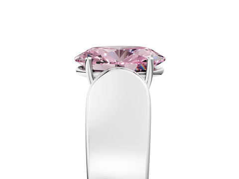 White gold Fancy Pink Oval Cut Cut Diamond Channel Set Solitaire Ring with Four-Prong Setting_5