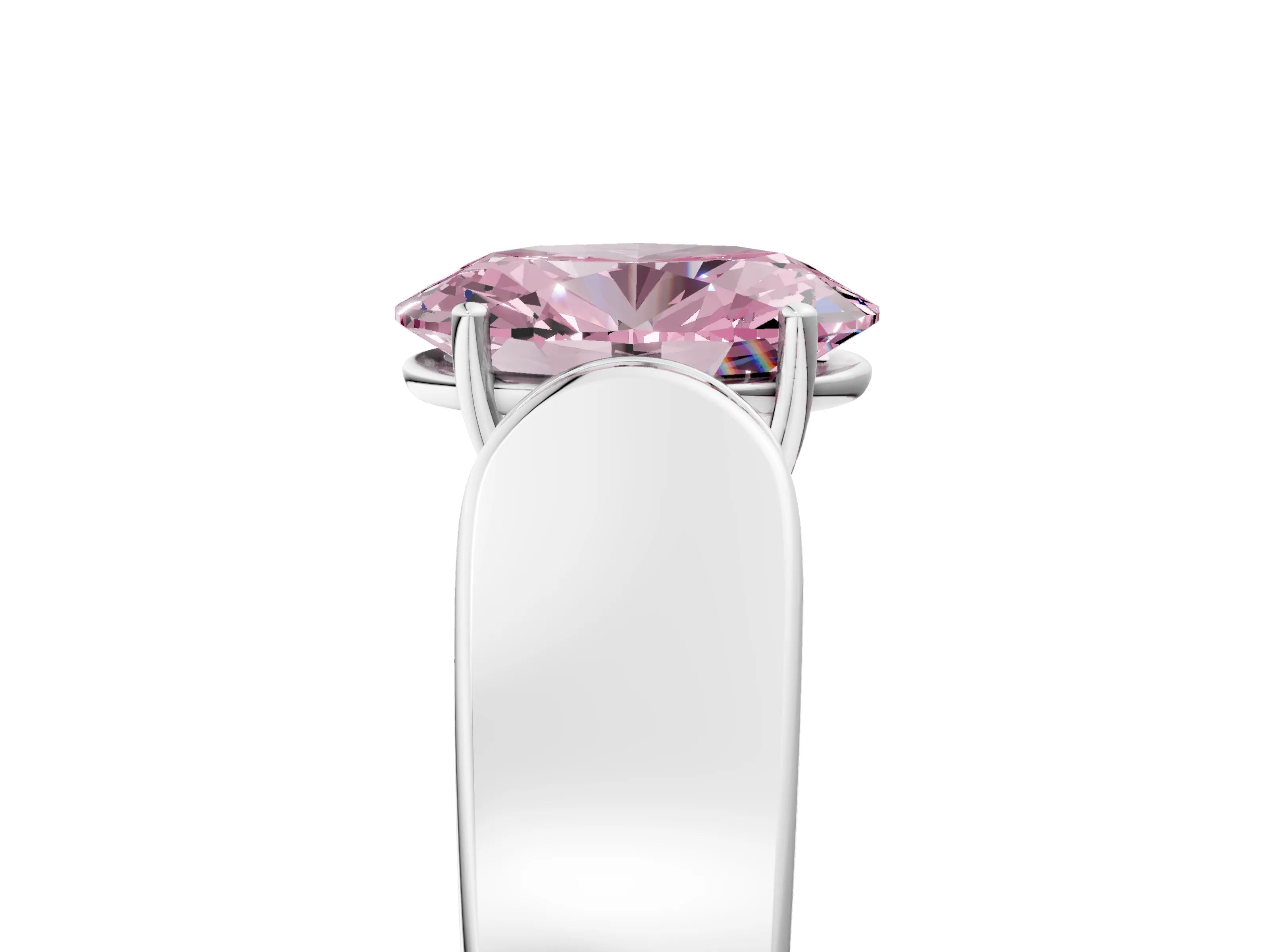 White gold Fancy Pink Oval Cut Cut Diamond Channel Set Solitaire Ring with Four-Prong Setting_89