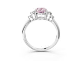 White gold Fancy Pink Oval Cut Cut Diamond Cluster Ring with Solitaire Band and Four-Prong Setting_41