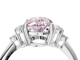 White gold Fancy Pink Oval Cut Cut Diamond Cluster Ring with Solitaire Band and Four-Prong Setting_42