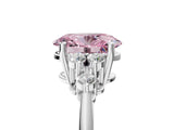 White gold Fancy Pink Oval Cut Cut Diamond Cluster Ring with Solitaire Band and Four-Prong Setting_43
