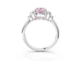White gold Fancy Pink Oval Cut Cut Diamond Cluster Ring with Solitaire Band and Four-Prong Setting_51