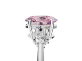 White gold Fancy Pink Oval Cut Cut Diamond Cluster Ring with Solitaire Band and Four-Prong Setting_53