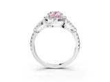 White gold Fancy Pink Oval Cut Cut Diamond Halo Engagement Ring with Open Split Pavé Band_3