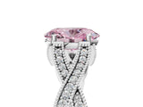 White gold Fancy Pink Oval Cut Cut Diamond Twisted Band with Milgrain Pave Setting and Four-Prong Setting_17