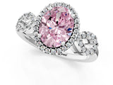 White gold Fancy Pink Oval Cut Cut Halo Diamond Infinity Band with Four-Prong Setting_1
