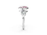 White gold Fancy Pink Oval Cut Cut Halo Diamond Infinity Band with Four-Prong Setting_2